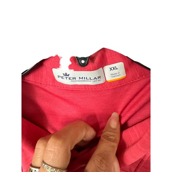 PETER MILLAR FEATHERWEIGHT UPF‎ 50+ Hot Pink Polo Men's 2XL | f2 - Picture 3 of 8